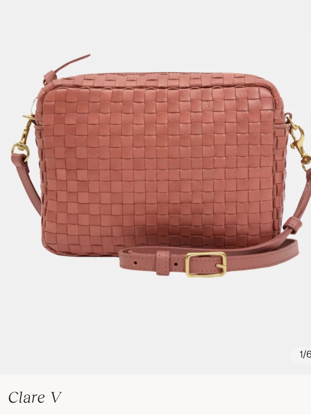 Woven Crossbody Bag in Rose clay
